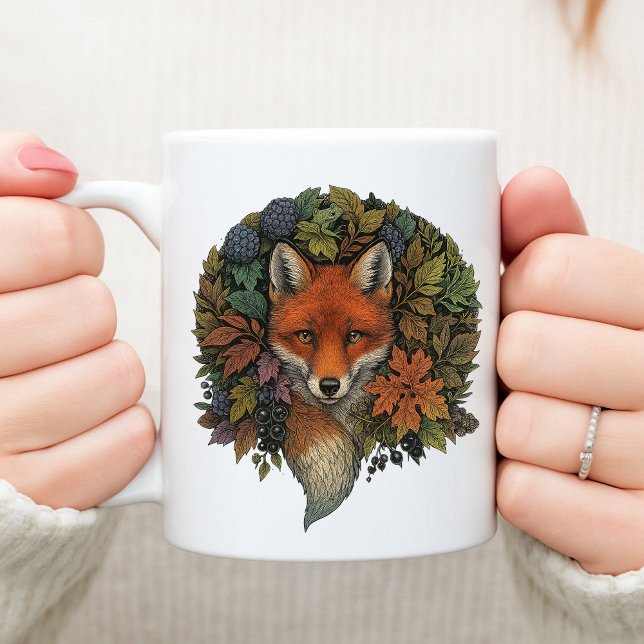 Taza De Café Fox del bosque otoñal (Subido por el creador)