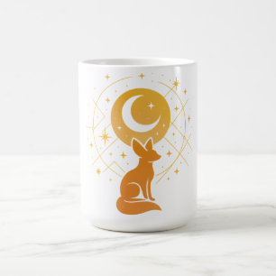 Taza De Café Fox del Desierto Celeste - Luna y Estrellas Cósmic