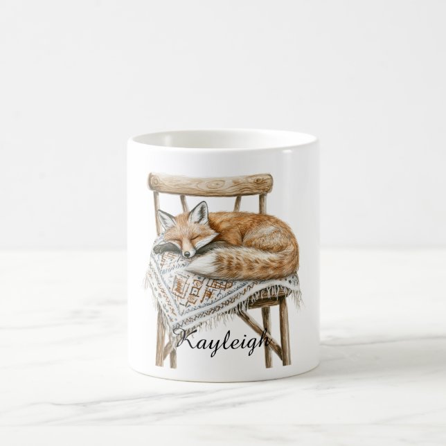 Taza De Café Fox in Chair Christmas (Centro)