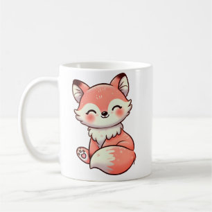 Taza De Café Fox juguetona con el encanto de Woodland