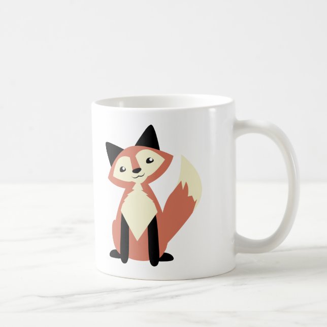 Taza De Café Fox lindo de la Cabeza-inclinación (Derecha)