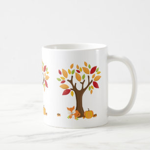 Taza De Café Fox otoñal con calabaza