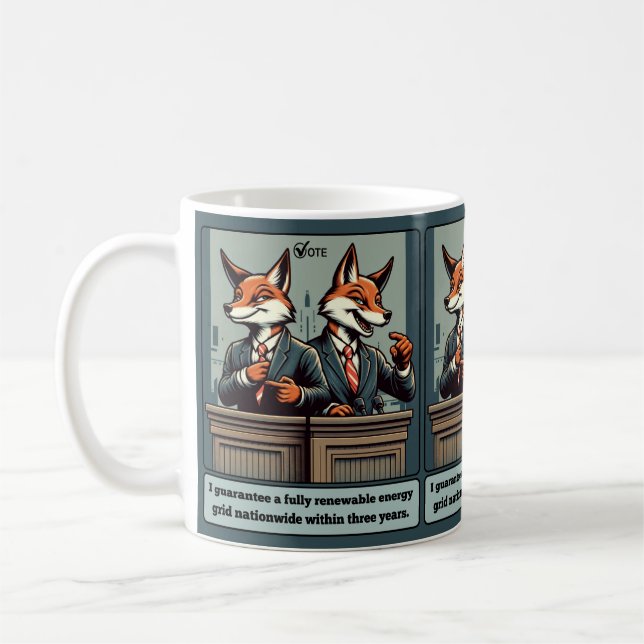 Taza De Café Fox presidencial - Gracioso animal satírico (Izquierda)