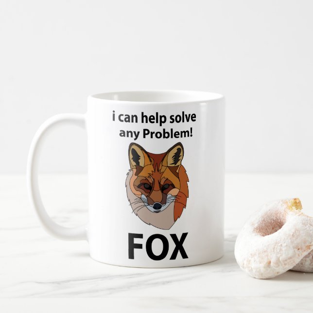 Taza De Café Fox Puedo Ayudar A Resolver Cualquier Problema De  (Con donut)