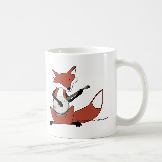 Taza De Café Fox que toca el banjo (Derecha)