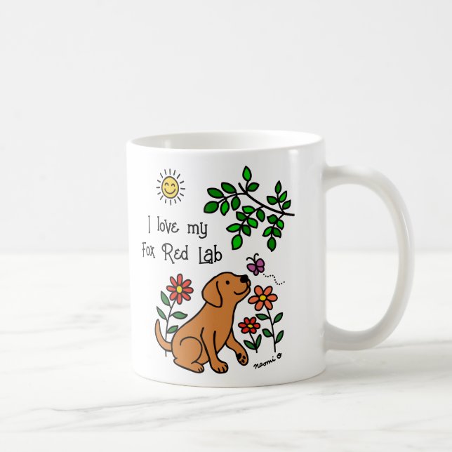 Taza De Café Fox Red Labrador y Green Mug (Derecha)