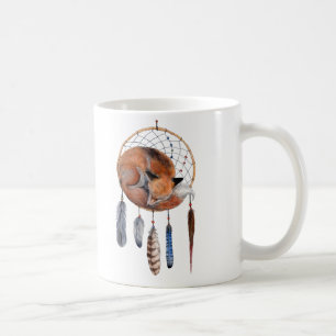 Taza De Café Fox roja durmiendo en Dreamcatcher