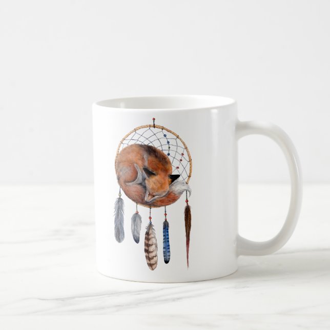 Taza De Café Fox roja durmiendo en Dreamcatcher (Derecha)