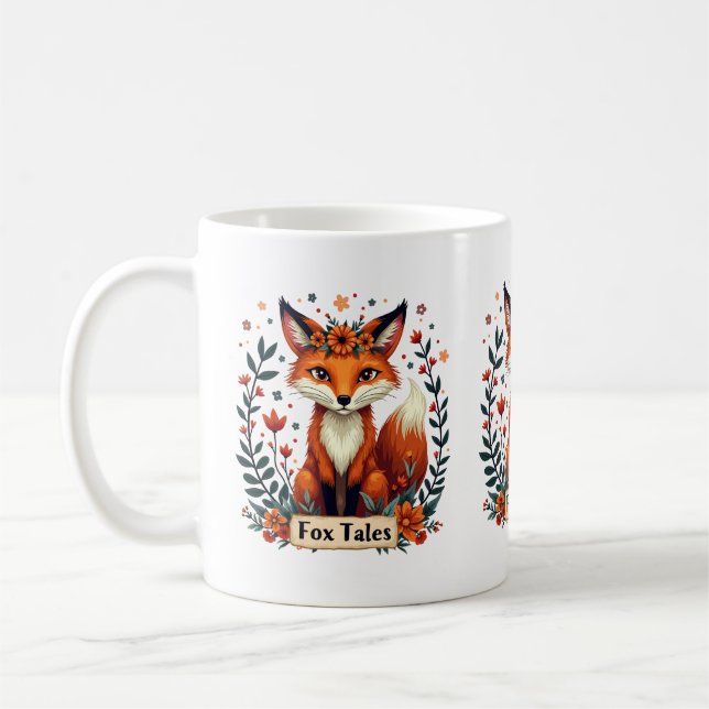 Taza De Café Fox Tales Boho Woodland Animal (Izquierda)