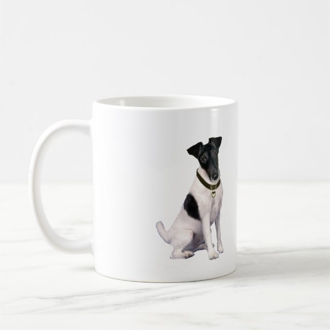 Taza De Café Fox Terrier (A) - Liso - negro-blanco (Izquierda)