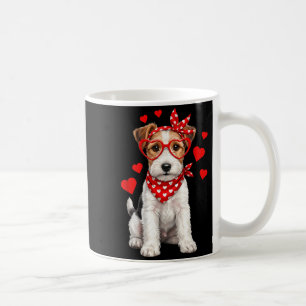 Taza De Café Fox Terrier Día de San Valentín Perro de Pelo Cabe