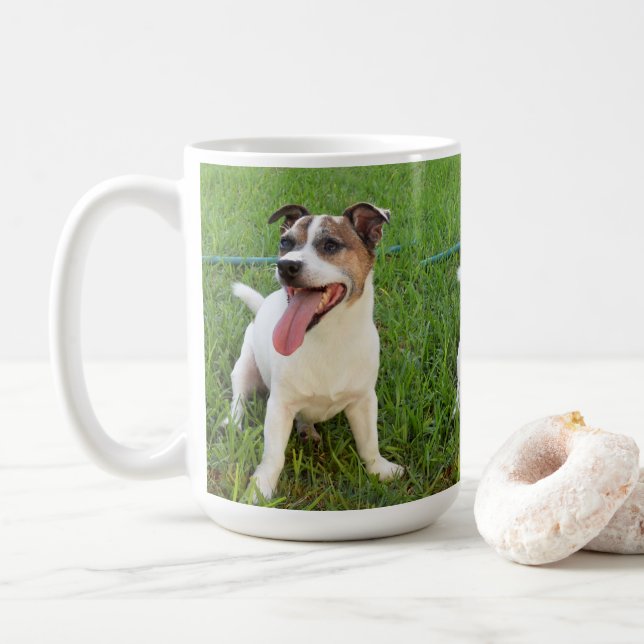 Taza De Café Fox Terrier, Tongue En La Queja, (Con donut)