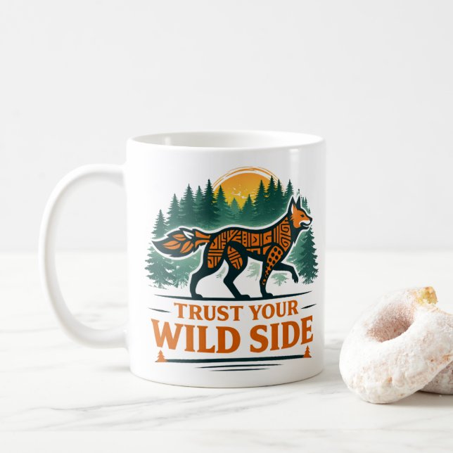 Taza De Café Fox Wilderness Spirit Animal Graphic Tee (Con donut)