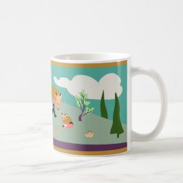 Taza De Café Fox y bebé en desierto