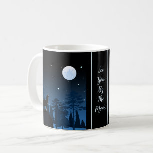Taza De Café Fox Y Luna Completa A Medianoche