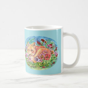 Taza De Café Fox y Pansies