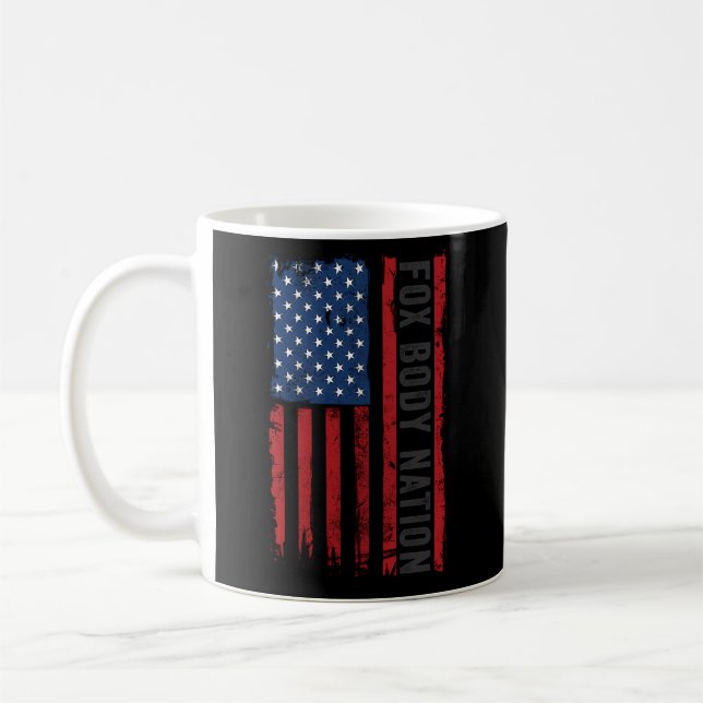 Taza De Café Foxbody American Flag Stang Muscar Car (Izquierda)