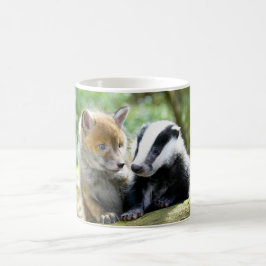 Taza De Café Foxcub y Badger Cute!