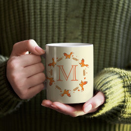 Taza De Café Foxes, Laurel y Corazones fueron coronados con mon