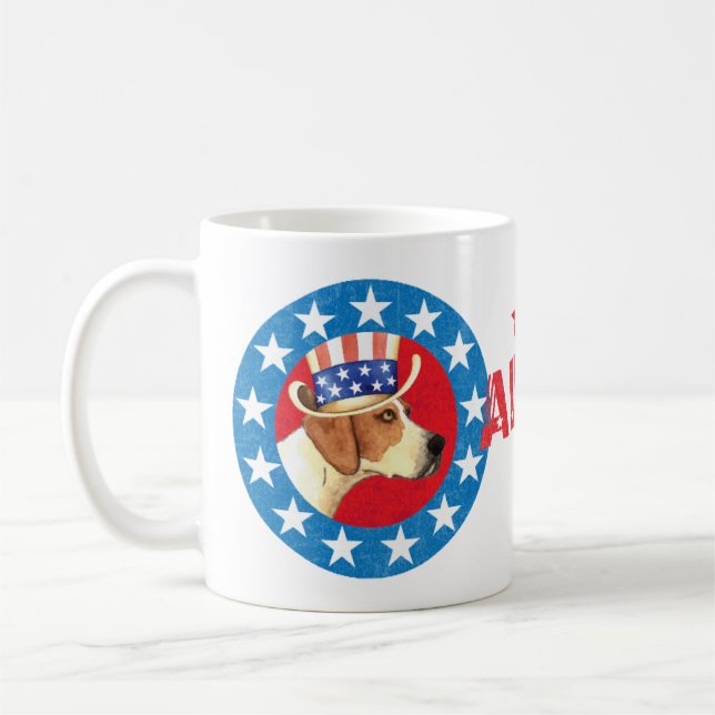 Taza De Café Foxhound Patriótico Americano (Izquierda)