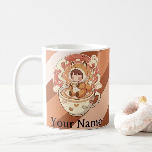 Taza De Café Fox's Cozy Read Morning Coffee Mug (Con donut)