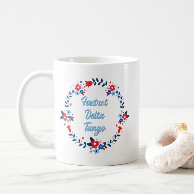Taza De Café Foxtrot Delta Tango (Con donut)