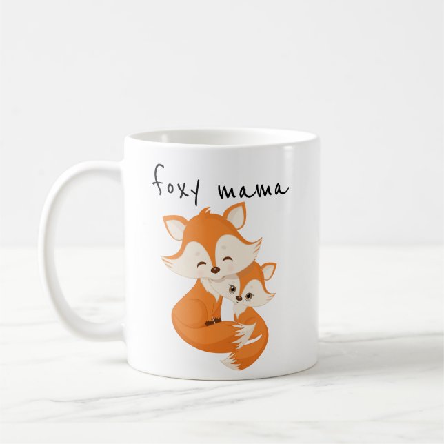 Taza De Café Foxy Mama Mother Cute Animal Fox (Izquierda)