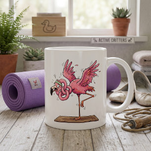 Taza De Café Fracaso divertido de yoga de flamenco en el gimnas