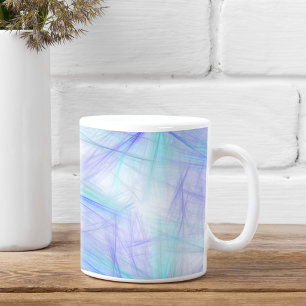 Taza De Café Fractal azul verde abstracto