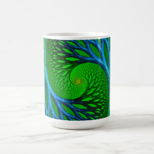 Taza De Café Fractal De Espiral De Árbol De Vida