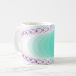 Taza De Café Fractal de gradiente verde púrpura personalizado