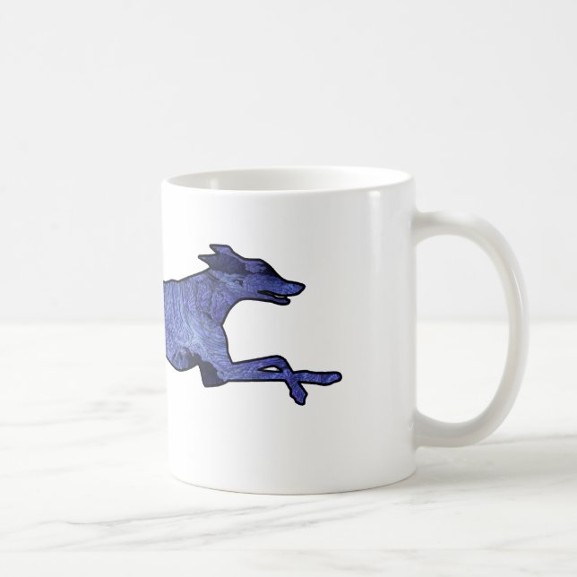 Taza De Café Fractal de la silueta del galgo (Derecha)