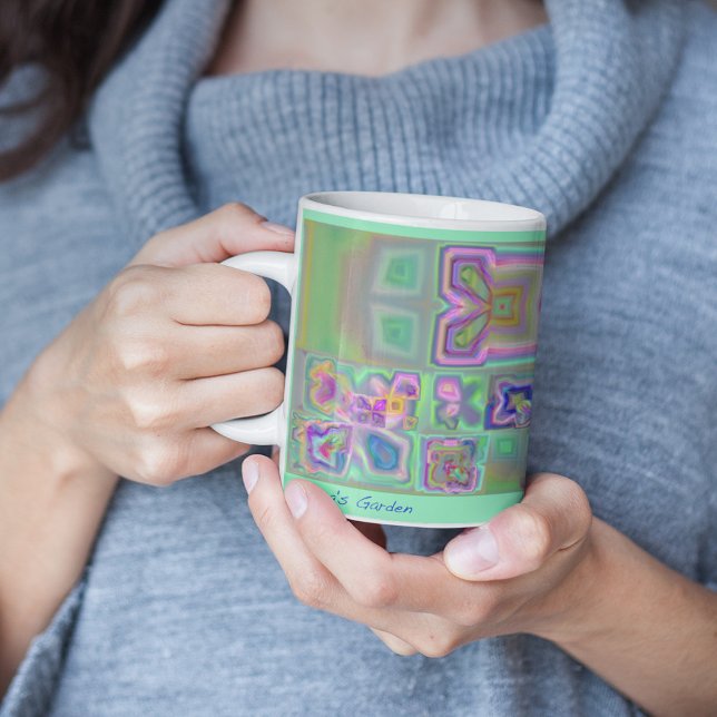 Taza De Café Fractal de resumen de la floral de los jardines de (Subido por el creador)