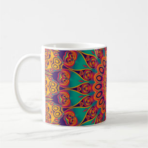 Taza De Café Fractal del caleidoscopio del tatuaje