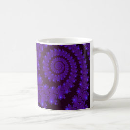 Taza De Café Fractal espiral azul y negro