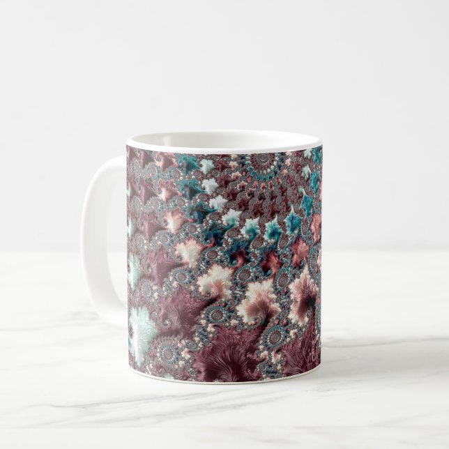 Taza De Café Fractal espiral bohemiana ecléctica retro Groovy (Anverso izquierdo)