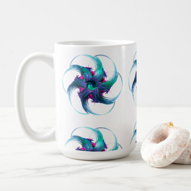 Taza De Café Fractal Fantasy Swirls Mug (Con donut)