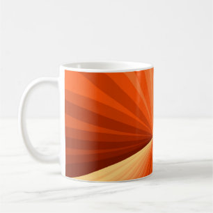 Taza De Café Fractal gráfico de vainilla roja, Naranja abstract