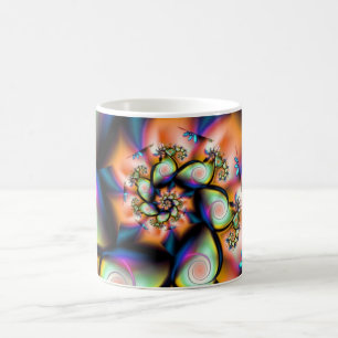 Taza De Café Fractal tropical del Smoothie