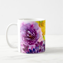 Taza De Café Fragilidad dulce acuarela floral moderna