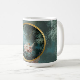 Taza De Café Fragonard “El Columpio” Arte Antiguo en Vidrio Per