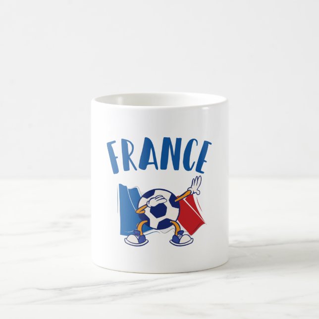Taza De Café France Dabbing Soccer Ball Flag (Centro)