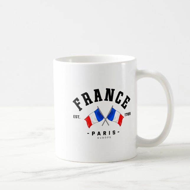 Taza De Café France Flag French Gift France Friend France Paris (Derecha)
