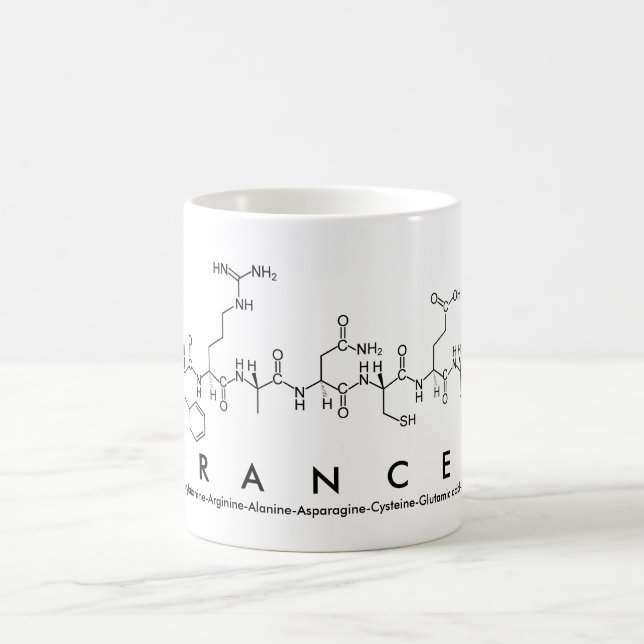 Taza De Café Frances peptide name mug (Centro)