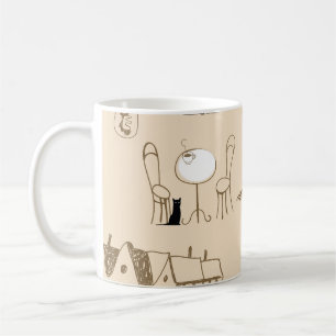 Taza De Café Francés rosado: Diseño de patrones de Moda.