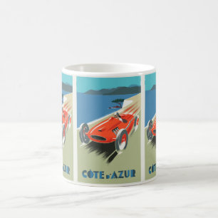 Taza De Café Francia de la Vintage: Viajes en la Costa Azul