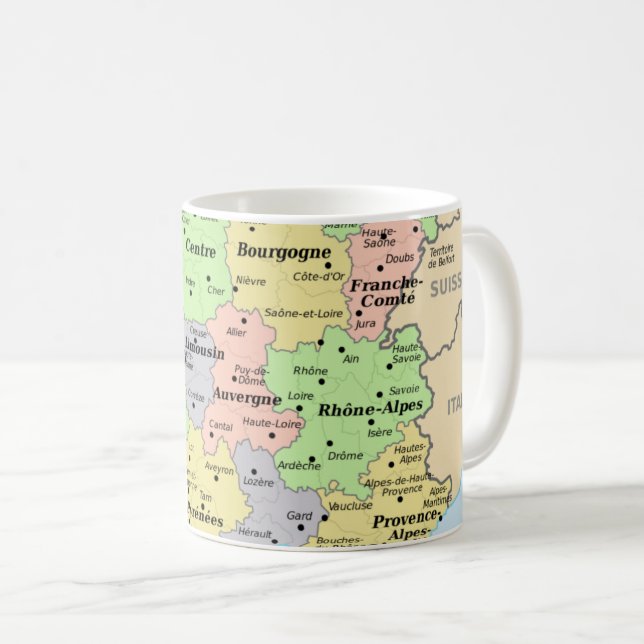 Taza De Café Francia en el Mapa Mundial: Geografía de Lover (Anverso derecho)