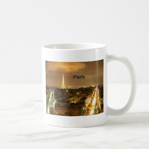 Taza De Café Francia París en la torre Eiffel de la noche (por