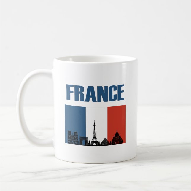 Taza De Café Francia Viaje - Bandera Francesa de la Línea Aérea (Izquierda)