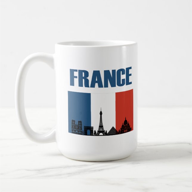 Taza De Café Francia Viaje - Bandera Francesa de la Línea Aérea (Izquierda)